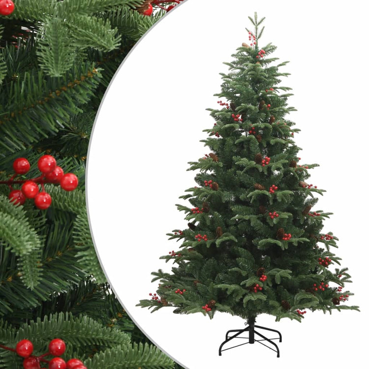 Vidaxl Kunstkerstboom mit Scharnierenkasten und Beeren 240 cm