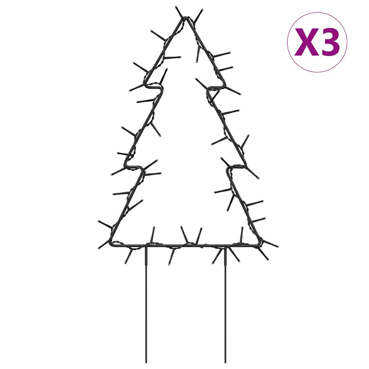 Vidaxl Weihnachtsbeleuchtung Weihnachtsbaum 3 Sts mit gemahlenen Stiften 50 LEDs 30 cm