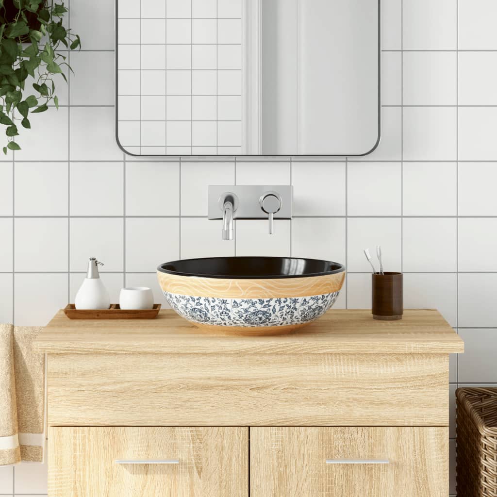 Vidaxx Aufsatzwaschbecken rund φ41x14 cm aus Keramik mehrfarbig