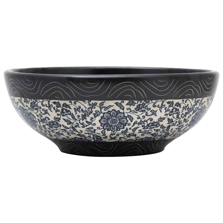 Vidaxx Aufputzspüle rund φ41x14 cm Keramik schwarz und blau