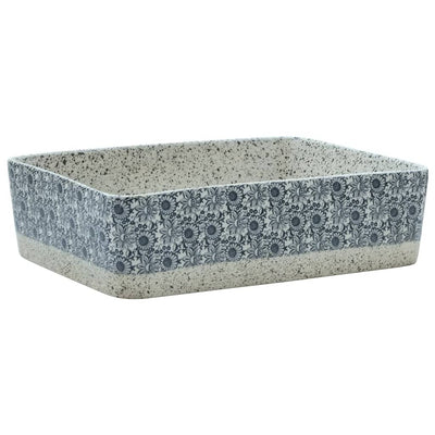 Vidaxx Aufsatzwaschbecken rechteckig 46x35,5x13 cm Keramik Grau und Blau