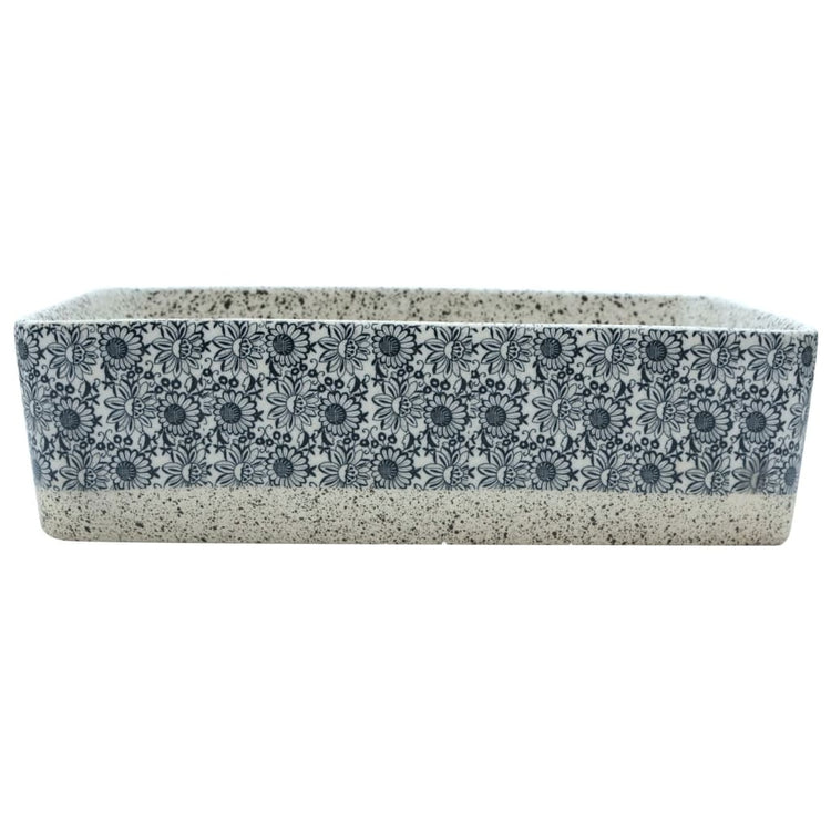 Vidaxx Aufsatzwaschbecken rechteckig 46x35,5x13 cm Keramik Grau und Blau