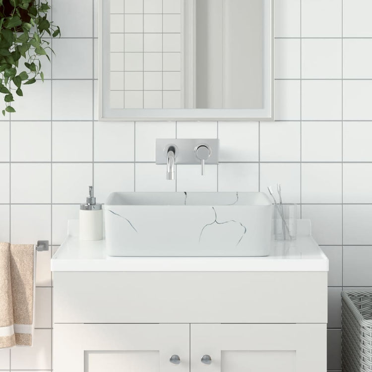 VIDAXL STRACK WASH BOK Regant 46x35,5x13 cm Keramik Weiß
