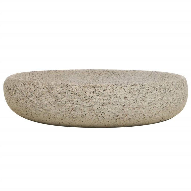 Vidaxx Aufsatzwaschbecken oval 59x40x15 cm aus Keramik sandfarben