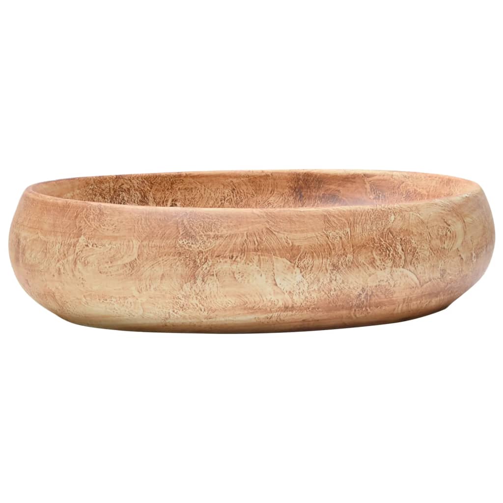 Vidaxl Stracture Waker ovaal 59x40x15 cm Keramikbraun
