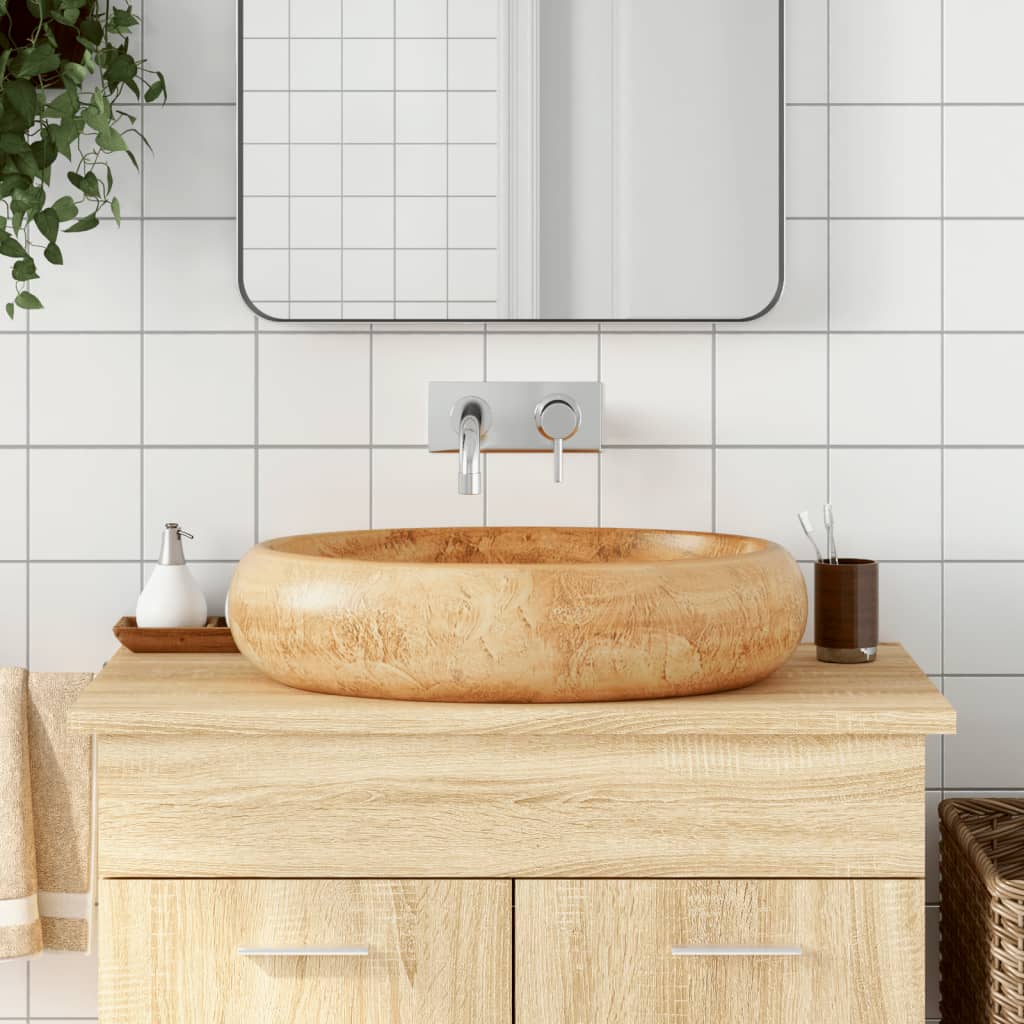 Vidaxl Stracture Waker ovaal 59x40x15 cm Keramikbraun