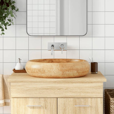 Vidaxl Stracture Waker ovaal 59x40x15 cm Keramikbraun