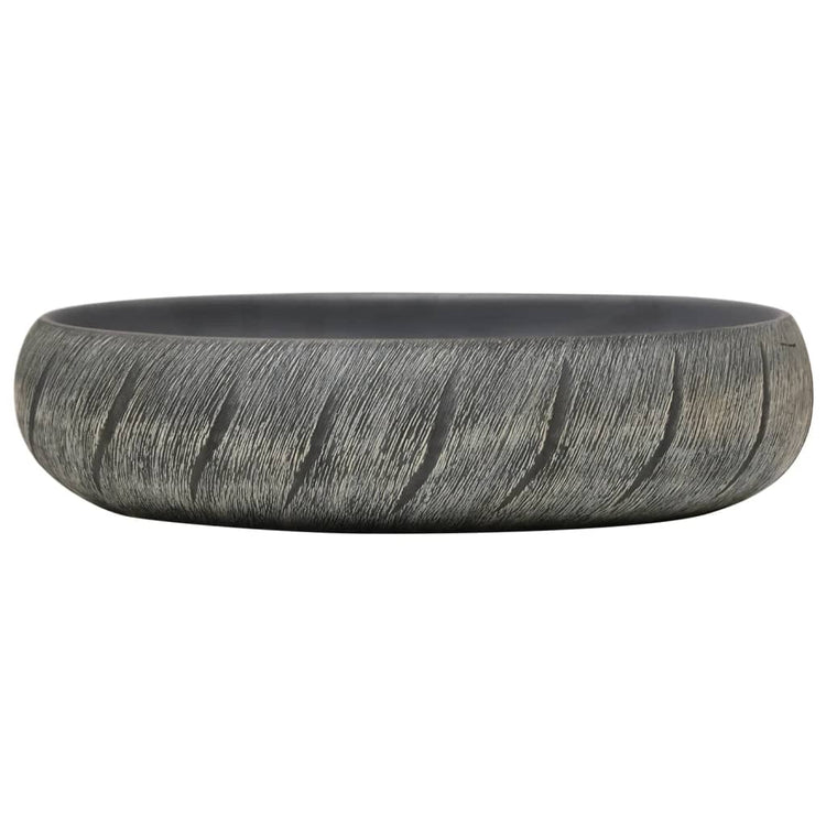 VIDAXL STRACTION WASKER OVAAL 59 x 40 x 15 cm Keramikschwarz und Grau