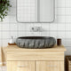 VIDAXL STRACTION WASKER OVAAL 59 x 40 x 15 cm Keramikschwarz und Grau