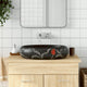 Vidaxl Stracture Waker ovaal 59x40x15 cm Keramikschwarz