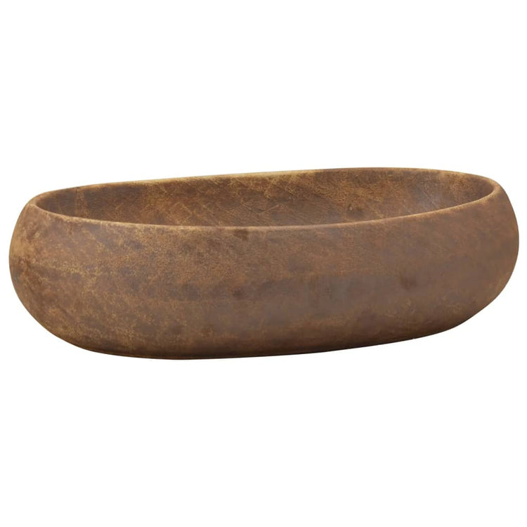 Vidaxx Aufsatzwaschbecken oval 59x40x15 cm Keramik braun