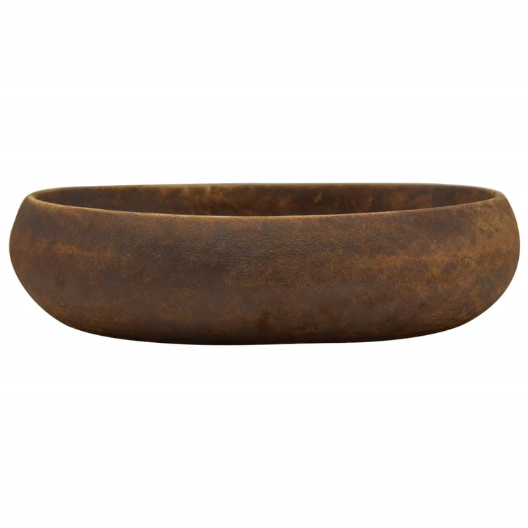 Vidaxx Aufsatzwaschbecken oval 59x40x15 cm Keramik braun