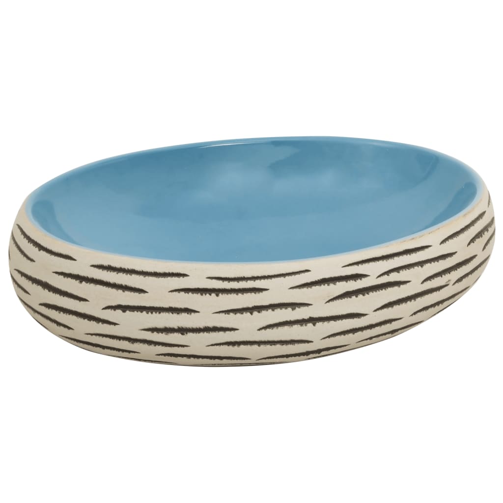 VIDAXL STRACTION WASKER OVAAL 59 x 40 x 15 cm Keramik Multi -Colored