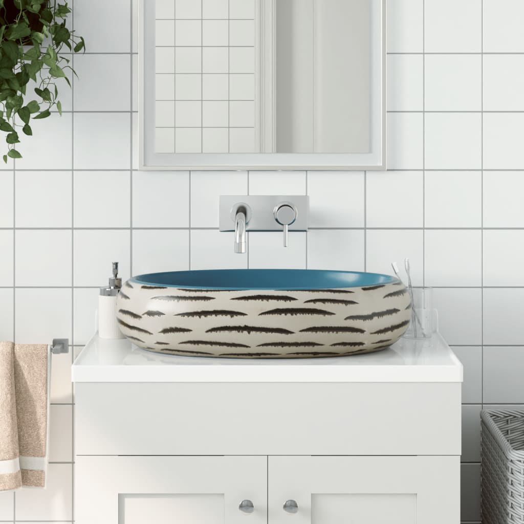 VIDAXL STRACTION WASKER OVAAL 59 x 40 x 15 cm Keramik Multi -Colored