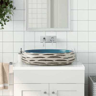 VIDAXL STRACTION WASKER OVAAL 59 x 40 x 15 cm Keramik Multi -Colored