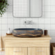 Vidaxx Aufsatzwaschbecken oval 59x40x15 cm Keramik braun und blau