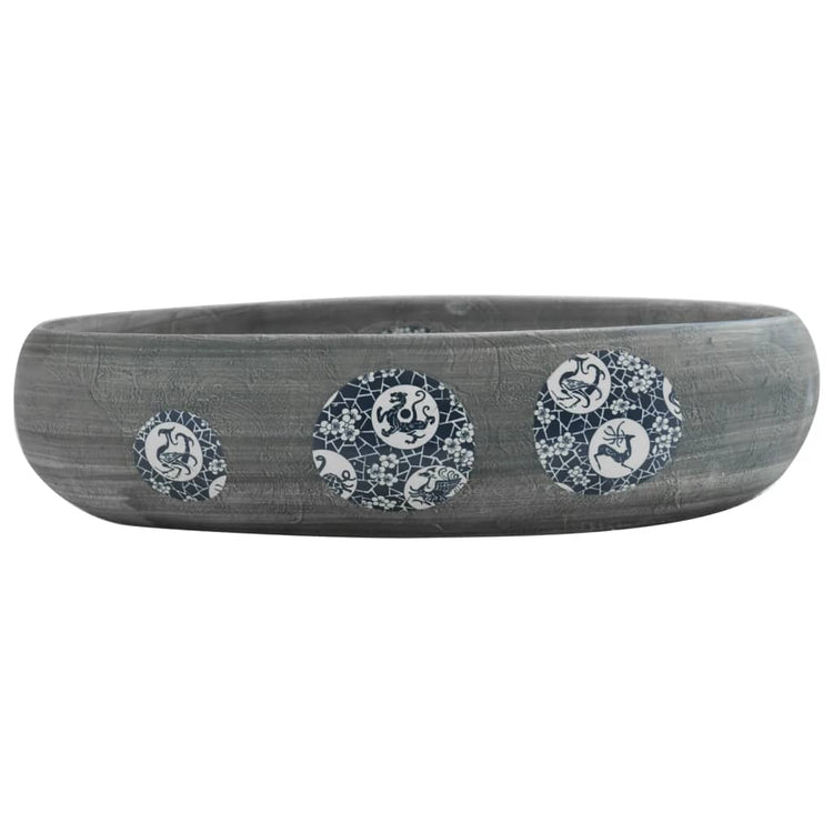 Vidaxl Stracture Waker ovaal 59x40x15 cm Keramikgrau