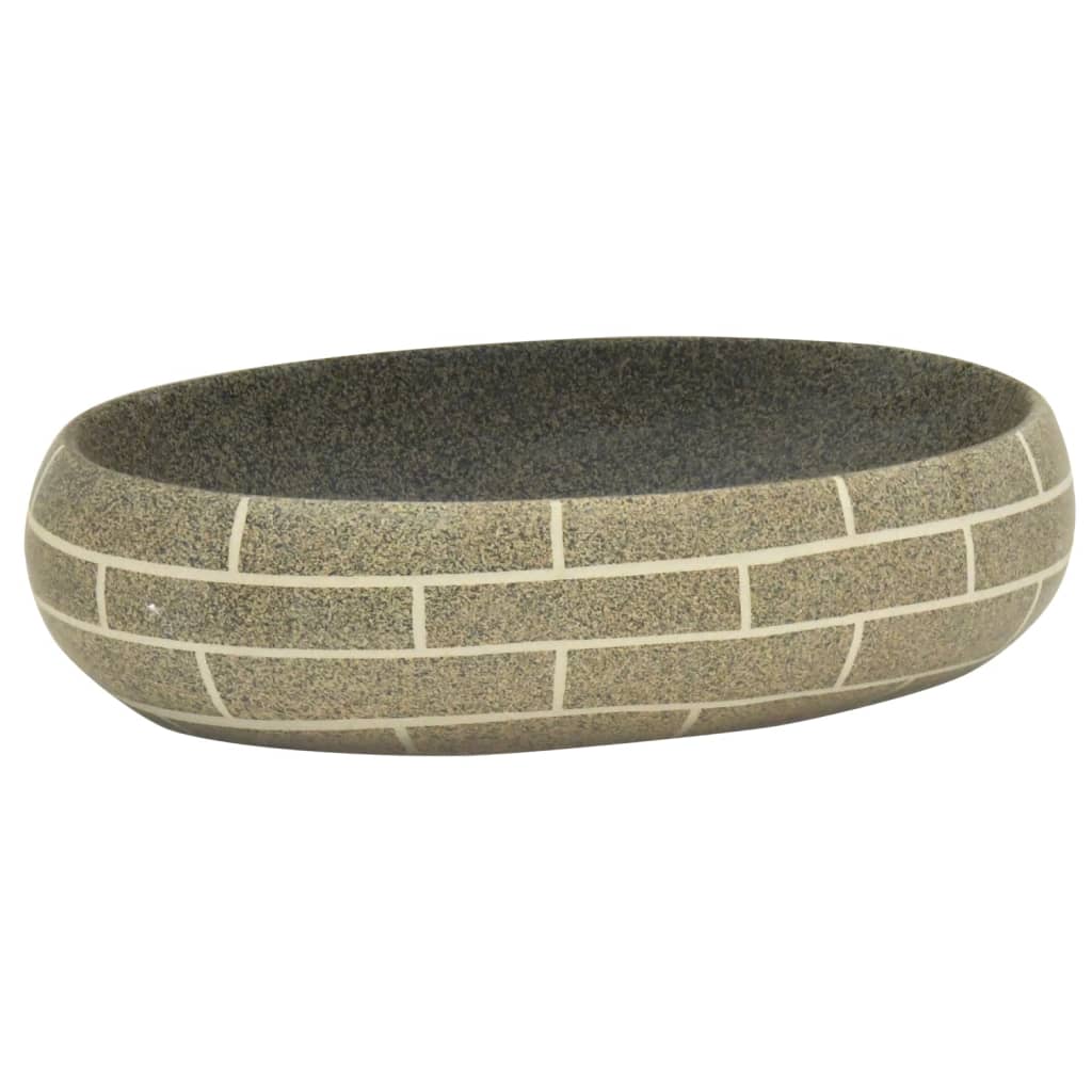 VIDAXL STRACTION WASKER OVAAL 59 x 40 x 15 cm Keramik Multi -Colored