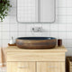 VIDAXL STRACTION WASKER OVAAL 59 x 40 x 14 cm Keramikbraun und Blau