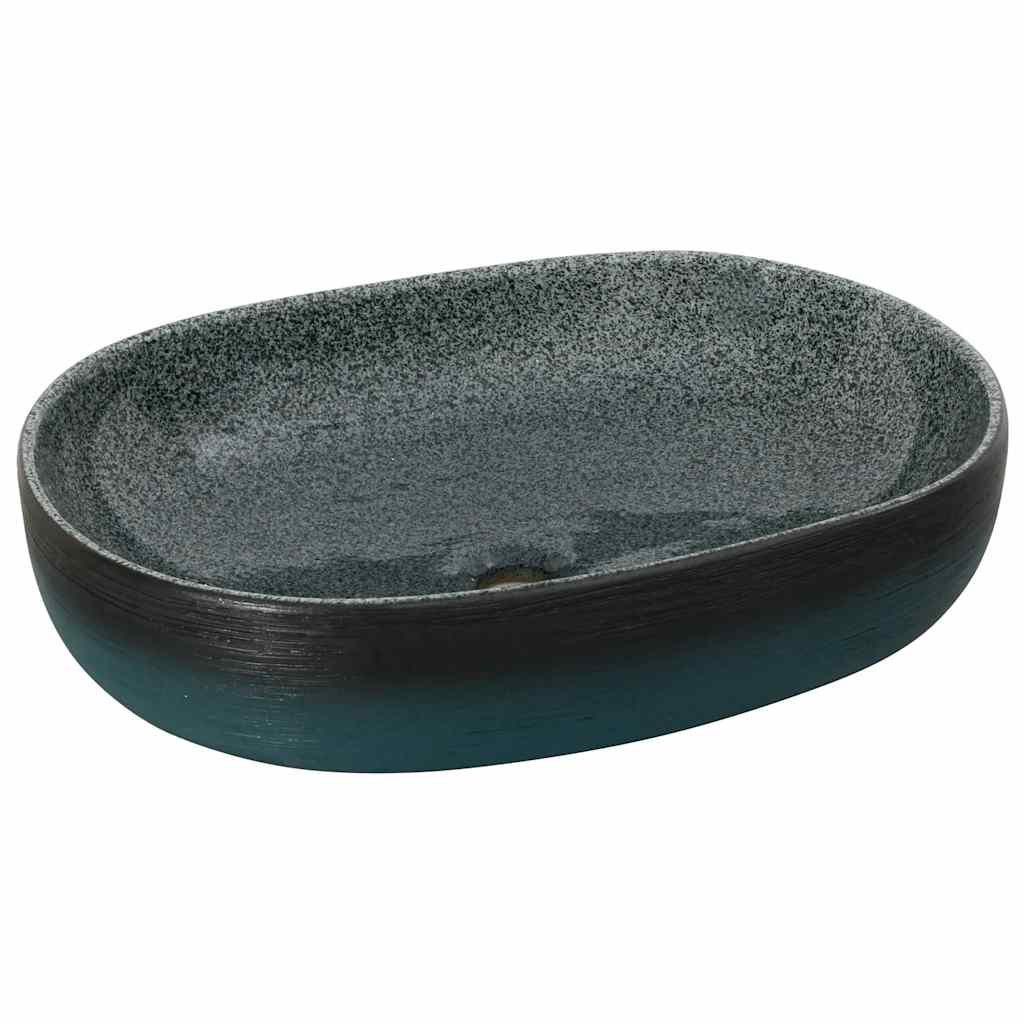 VIDAXL -Straktion Waker Ovaal 59x40x14 cm Keramik -Türkis