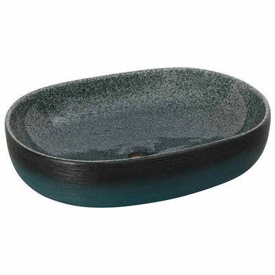 VIDAXL -Straktion Waker Ovaal 59x40x14 cm Keramik -Türkis