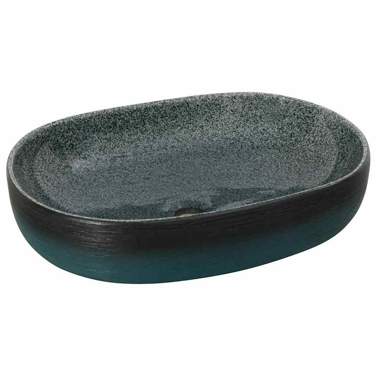 VIDAXL -Straktion Waker Ovaal 59x40x14 cm Keramik -Türkis