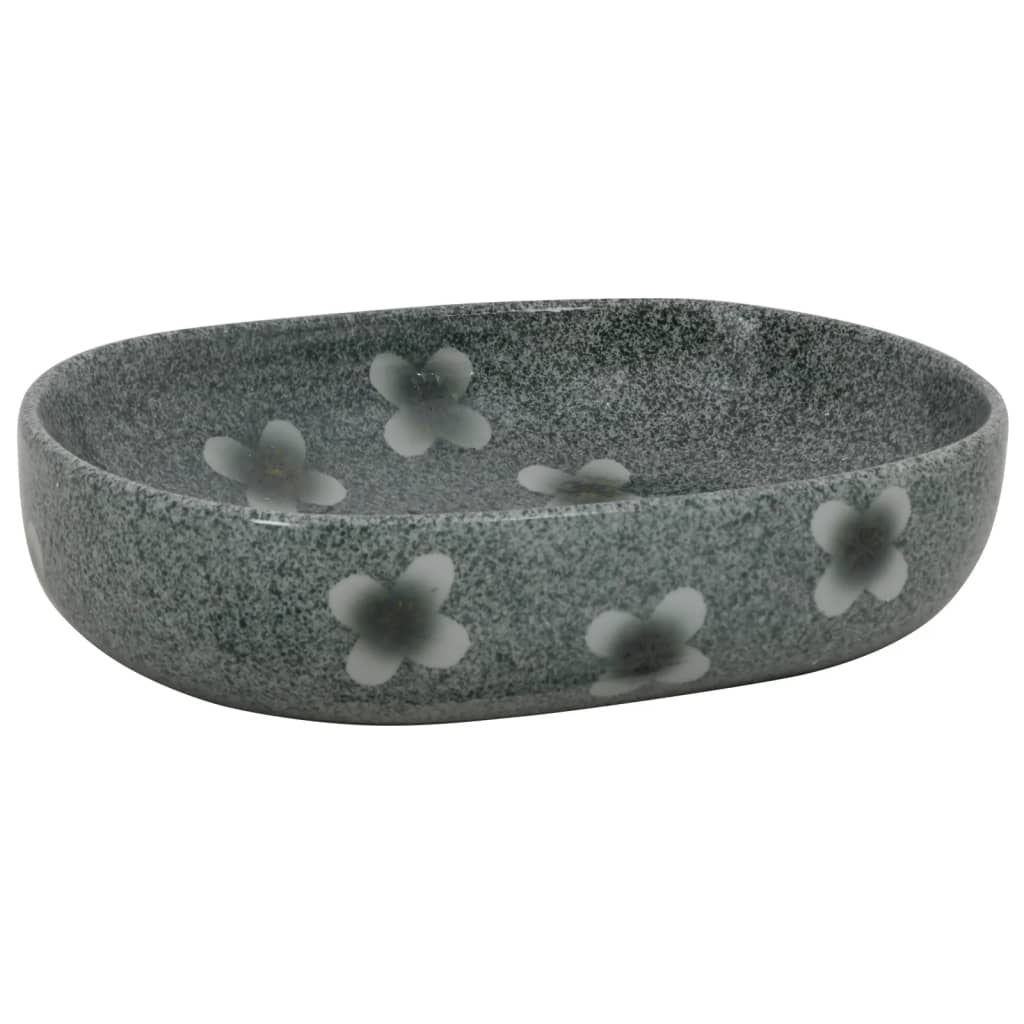 VIDAXL -Straktion Waschmaschine Ovaal 59 x 40 x 14 cm Keramikblau