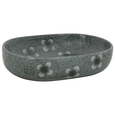 VIDAXL -Straktion Waschmaschine Ovaal 59 x 40 x 14 cm Keramikblau
