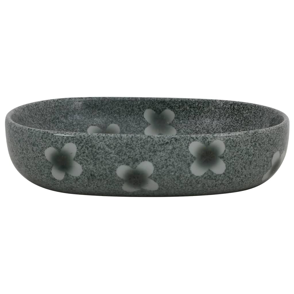VIDAXL -Straktion Waschmaschine Ovaal 59 x 40 x 14 cm Keramikblau