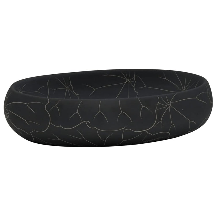 Vidaxl Stracture Waker ovaal 59x40x15 cm Keramikschwarz