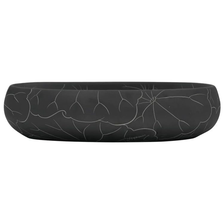 Vidaxl Stracture Waker ovaal 59x40x15 cm Keramikschwarz