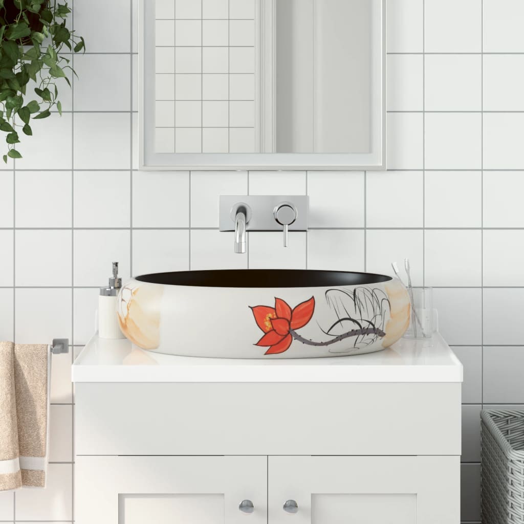 VIDAXL STRACTION WASKER OVAAL 59 x 40 x 15 cm Keramik Multi -Colored