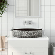 VIDAXL STRACTION WASKER OVAAL 56,5 x 36,5 x 13,5 cm Keramik schwarz und blau - afbeelding 1