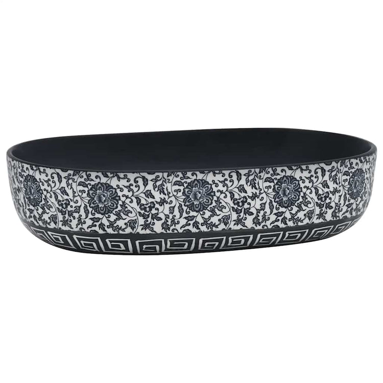 VIDAXL STRACTION WASKER OVAAL 59 x 40 x 14 cm Keramik schwarz und blau