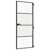 Vidaxl Innenür schmal 83x201,5 cm gehärtetes Glas und Aluminiumschwarz
