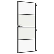 Vidaxl Innenür schmal 83x201,5 cm gehärtetes Glas und Aluminiumschwarz - afbeelding 2