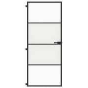 Vidaxl Innenür schmal 83x201,5 cm gehärtetes Glas und Aluminiumschwarz - afbeelding 3