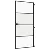 Vidaxl Innenür schmal 93x201,5 cm gehärtetes Glas und Aluminiumschwarz