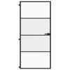 Vidaxl Innenür schmal 93x201,5 cm gehärtetes Glas und Aluminiumschwarz