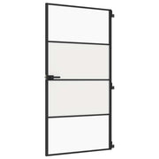 Vidaxl Innenür schmal 102,5 x 20,5 cm gehärtetes Glas und Aluminiumschwarz - afbeelding 2