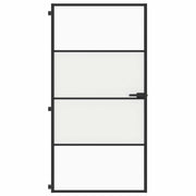 Vidaxl Innenür schmal 102,5 x 20,5 cm gehärtetes Glas und Aluminiumschwarz - afbeelding 3