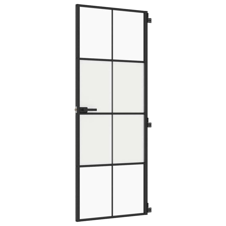 Vidaxx Innentür schmal 76x201,5 cm Hartglas und Aluminium schwarz