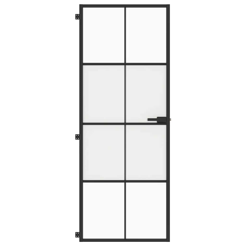 Vidaxx Innentür schmal 76x201,5 cm Hartglas und Aluminium schwarz
