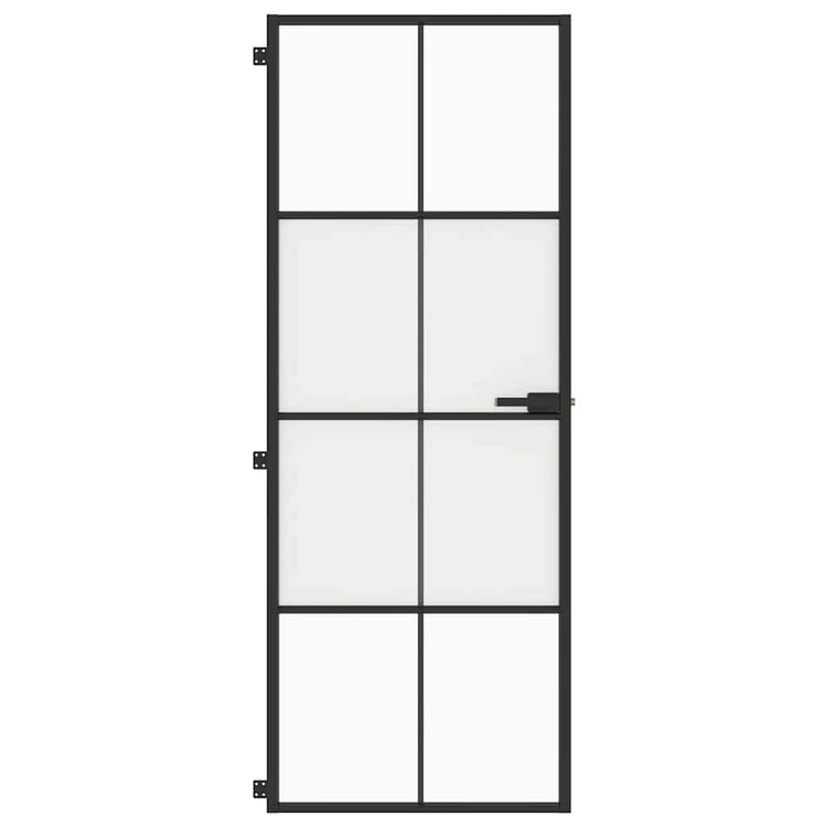 Vidaxx Innentür schmal 76x201,5 cm Hartglas und Aluminium schwarz