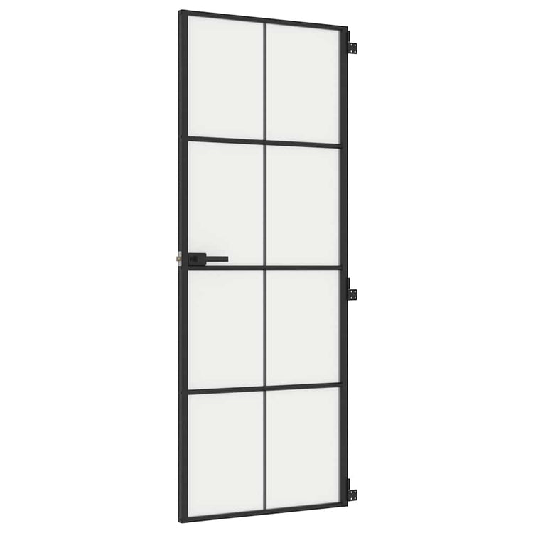 Vidaxx Innentür schmal 76x201,5 cm Hartglas und Aluminium schwarz