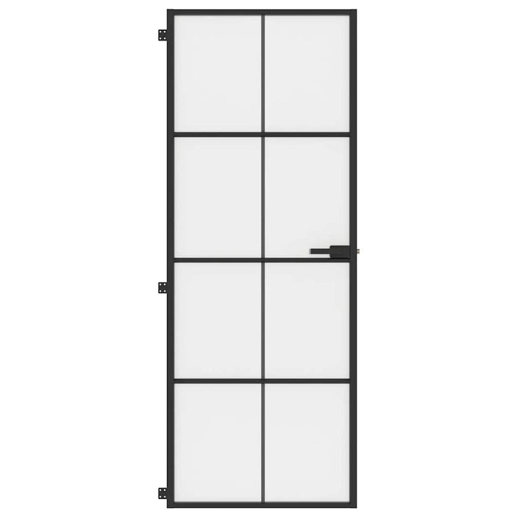 Vidaxx Innentür schmal 76x201,5 cm Hartglas und Aluminium schwarz