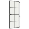 Vidaxl Innenür schmal 83x201,5 cm gehärtetes Glas und Aluminiumschwarz