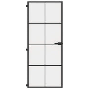 Vidaxl Innenür schmal 83x201,5 cm gehärtetes Glas und Aluminiumschwarz - afbeelding 3