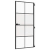 Vidaxl Innenür schmal 93x201,5 cm gehärtetes Glas und Aluminiumschwarz