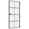 Vidaxl Innenür schmal 93x201,5 cm gehärtetes Glas und Aluminiumschwarz